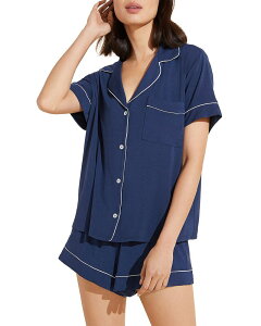 �G�o�[�W�F�C ���f�B�[�X �{�g���X �n�[�t�p���c�E�V���[�c �V���[�g�p���c Eberjey Gisele Relaxed Short Sleeve Top & Shorts Navy/ivory �A�C�{���[