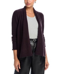 �A�N�A ���f�B�[�X �A�E�^�[ �J�[�f�B�K�� �h���[�v AQUA 100% Cashmere Drape Front Cardigan - Exclusive Dark Brown �u���E��