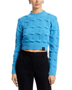 �X�e���}�b�J�[�g�j�[ ���f�B�[�X �A�E�^�[ �j�b�g�E�Z�[�^�[ �E�[�� �N���b�v�h Stella McCartney Wool Chain Knit Cropped Sweater New Sky Blue �u���[