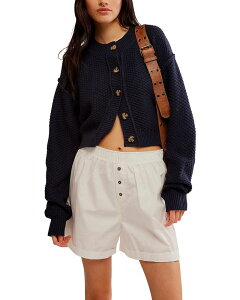 �t���[�s�[�v�� ���f�B�[�X �A�E�^�[ �j�b�g�E�Z�[�^�[ �R�b�g�� �J�[�f�B�K�� Free People Lila Cotton-Blend Cardigan Sky Captain