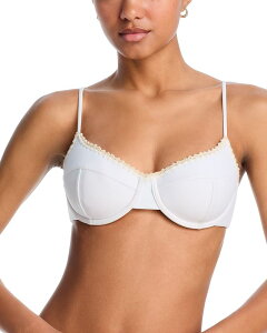 ���C�~�[ �u���b�N ���f�B�[�X ���� �g�b�v�̂� Ramy Brook Emmeline Bikini Top White w/ Cream Crochet �z���C�g