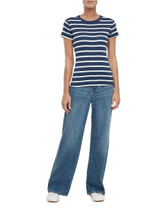 �X���[�h�b�c ���f�B�[�X �g�b�v�X T�V���c �N���[�l�b�N �R�b�g�� Three Dots Cotton Short Sleeve Crewneck Tee Medieval Blue �u���[