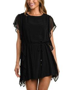 ���W�����X ���f�B�[�X �g�b�v�X �V���c L'AGENCE Glam Covers Alia Tunic Swim Cover-Up Black �u���b�N