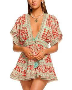���C�~�[ �u���b�N ���f�B�[�X �g�b�v�X �����s�[�X Ramy Brook Margo Swim Cover-Up Dress Flame Combo