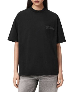 �I�[���Z�C���c ���f�B�[�X �g�b�v�X T�V���c ALLSAINTS Odyssey Etta Tee Black �u���b�N