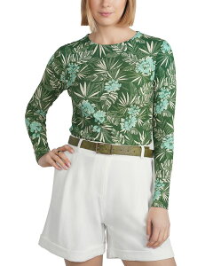 �|�C���g ���f�B�[�X �g�b�v�X �V���c �v�����g �h�J Point Embroidered Bird Printop Tropical Palms