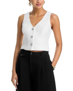 �A�N�A ���f�B�[�X �A�E�^�[ �x�X�g �c�C�[�h AQUA Chain Trim Tweed Vest - Exclusive White �z���C�g