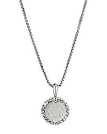 デイビット・ユーマン レディース ネックレス・チョーカー アクセサリー Sterling Silver Cable Collectibles Initial Charm Necklace with Diamonds 18 O/Silver