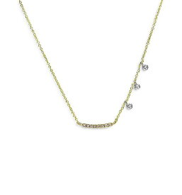 メイラティ レディース ネックレス・チョーカー アクセサリー 14K Yellow & White Gold Mini Curved Diamond Bar Necklace 18 Gold