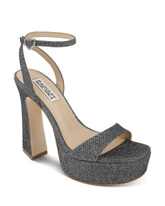 �o�b�W�F���[�~�V���J ���f�B�[�X �V���[�Y �T���_�� �v���b�g�t�H�[�� �q�[�� Badgley Mischka Women's Caia Square Toe Higheel Platform Sandals Pewter Glitter �s���[�^�[