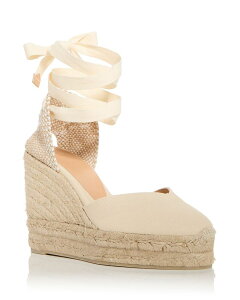 �J�X�^ �j�G�[�� ���f�B�[�X �V���[�Y �T���_�� Casta?er Castaner Women's Chiara Espadrille Wedge Sandals Ivory �A�C�{���[