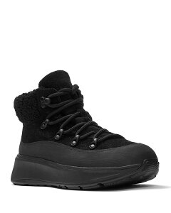 �t�B�b�g�t���b�v ���f�B�[�X �V���[�Y �u�[�c�E���C���u�[�c FitFlop Women's F-MODE Teddy Collar Boots All Black �u���b�N