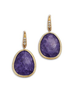 �}���R �r�`�F�S ���f�B�[�X �A�N�Z�T���[ �s�A�X�E�C�������O Marco Bicego 18K Yellow Gold Lunaria Color Gemstone & Diamondrop Earrings Gold/Charoite �S�[���h