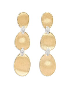 �}���R �r�`�F�S ���f�B�[�X �A�N�Z�T���[ �s�A�X�E�C�������O Marco Bicego 18K White & Yellow Gold Lunaria Diamond Texturedisc Triple Drop Earrings Gold �S�[���h