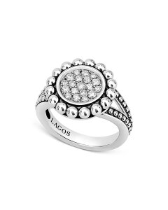 ���S�X ���f�B�[�X �A�N�Z�T���[ �����O LAGOSterling Silver Caviar Spark Diamond Ring White/Silver �z���C�g