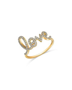 �V�h�j�[�G���@�� ���f�B�[�X �A�N�Z�T���[ �����O Sydney Evan 14K Yellow Gold Large Love Script Ring with Diamonds 0.31 tcw Gold �S�[���h