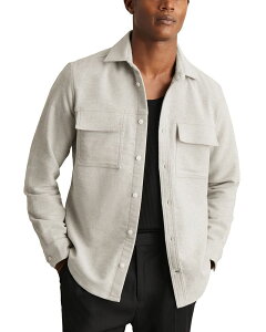 ���C�X �����Y �A�E�^�[ �W���P�b�g�E�u���]�� �V���c REISS Camber Moleskin Twin Pocket Shirt Jacket Soft Grey �O���[