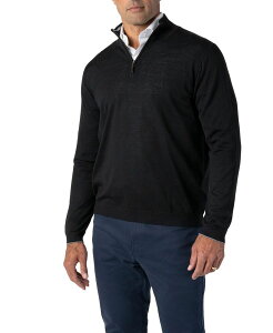 ���o�[�g �^���{�b�g �����Y �A�E�^�[ �j�b�g�E�Z�[�^�[ �n�[�t�W�b�v Robertalbott Eastwood Quarter Zip Sweater Black with Gray Tipping �u���b�N