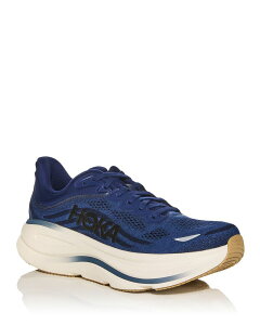 �z�J�I�l�I�l �����Y �V���[�Y �X�j�[�J�[ ���[�X HOKA Men's Bondi 9 Lace Up Running Sneakers Blue �u���[