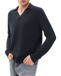 ���O�A���h�{�[�� �����Y �A�E�^�[ �j�b�g�E�Z�[�^�[ �|���V���c �E�[�� rag & bone Charles Long Sleeve Wool Polo Sweater Washed Black �u���b�N