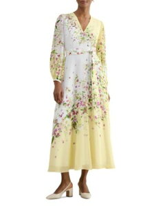 �z�b�u�X�����h�� ���f�B�[�X �g�b�v�X �����s�[�X �t�����[�� �V���N �t�����[ HOBBS LONDON Ariel Silk Floral Dress Yellow Multi �C�G���[
