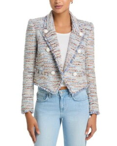 ���W�����X ���f�B�[�X �A�E�^�[ �W���P�b�g�E�u���]�� �c�C�[�h �u���U�[ L'AGENCE Marv Boxy Tweed Blazer Blue/Beige Tweed �u���[