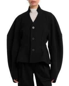 �v���[�c �v���[�Y �C�b�Z�C �~���P ���f�B�[�X �A�E�^�[ �W���P�b�g�E�u���]�� PLEATS PLEASE ISSEY MIYAKE Arms Puffed Sleeve Jacket Black �u���b�N