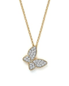 o[gRC fB[X lbNXE`[J[ ANZT[ 18K Yellow Gold Tiny Treasures Princess Diamond Butterfly Necklace 18 White/Gold