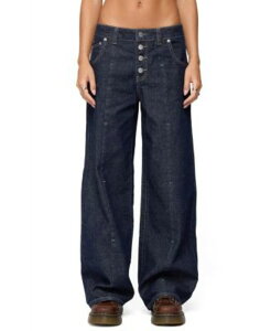 �A�f�B�N�e�b�h ���f�B�[�X �{�g���X �f�j���p���c ���[���C�Y �W�[���Y Edikted Polley Button Up Low Rise Baggy Jeans Dark-Blue-Washed �u���[