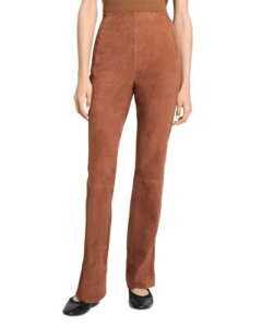 �Z�I���[ ���f�B�[�X �{�g���X �J�W���A���p���c �X�G�[�h Theory Suede Slit Hem Pants Caramel