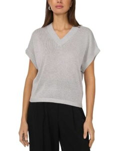 ���B���X�J���[�g ���f�B�[�X �A�E�^�[ �j�b�g�E�Z�[�^�[ V�l�b�N VINCE CAMUTO V Neck Sweater Ash Blue Silver �A�b�V��