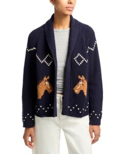 �U�E�O���[�g ���f�B�[�X �A�E�^�[ �J�[�f�B�K�� THE GREAT. The Horse Lodge Cardiganavy �l�C�r�[