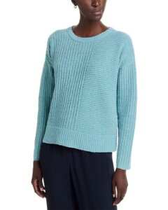 �G�C���[���t�B�b�V���[ ���f�B�[�X �g�b�v�X �V���c �N���[�l�b�N �R�b�g�� Eileen Fisher Peruvian Cotton Cloud Crew Neck Top Seafoam
