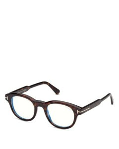 �g���E�t�H�[�h ���f�B�[�X �A�N�Z�T���[ �T���O���X�E�A�C�E�F�A Tom Ford Round Blue Light Glasses 47mm dark havana �u���[