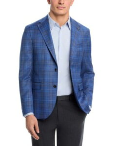 �W���b�N�r�N�^�[ �����Y �A�E�^�[ �R�[�g ���M�����[�t�B�b�g Jack Victor Midland Textured Plaid Regular Fit Sport Coat Mid Blue/ Brown �u���[