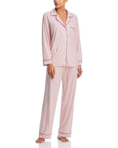 �G�o�[�W�F�C ���f�B�[�X �A�E�^�[ �p�[�J�[�E�X�E�F�b�g �v�����g Eberjey Gisele Printed Long Pajama Set Duo Stripe Holly Red/Holly Red ���b�h