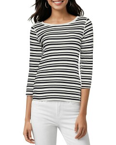 �X���[�h�b�c ���f�B�[�X �g�b�v�X T�V���c Three Dots Boat Neck Tee Black Beauty Stripe �u���b�N
