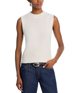 �A�N�A ���f�B�[�X �A�E�^�[ �j�b�g�E�Z�[�^�[ �N���[�l�b�N �x�X�g AQUA 100% Cashmere Crewneck Sweater Vest - Exclusive Ivory �A�C�{���[