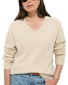 �A���b�N�X�~�� ���f�B�[�X �A�E�^�[ �j�b�g�E�Z�[�^�[ V�l�b�N Alex Mill Rowan Cashmere V Neck Sweater Heather Ecru �G�N����