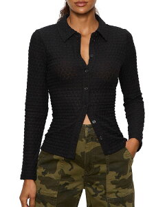 �T���N�`���A���[ ���f�B�[�X �g�b�v�X �V���c Sanctuary Dreamer Textured Shirt Black �u���b�N