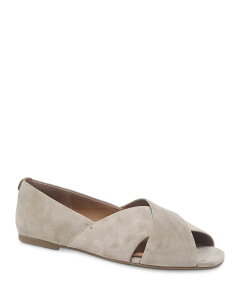 �P�l�X�R�[�� ���f�B�[�X �V���[�Y �p���v�X ���U�[ Gentle Souls by Kenneth Cole Women's Whoebe Snakembossed Leather Open Toe Flats Mushroom Suede