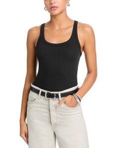���O�A���h�{�[�� ���f�B�[�X �g�b�v�X �^���N�g�b�v rag & bone Thessential Rib Wide String Tank Top Black �u���b�N