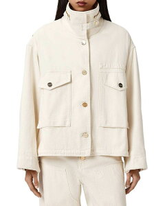 �I�[���Z�C���c ���f�B�[�X �A�E�^�[ �W���P�b�g�E�u���]�� �f�j�� ALLSAINTS Clay Denim Jacket Ecru White �z���C�g