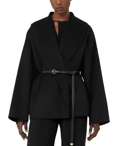 �}�b�N�X�}�[�� ���f�B�[�X �A�E�^�[ �R�[�g Max Mara Studio Mstsughero Black Short Robe Coat Black �u���b�N