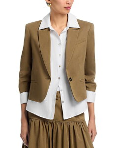 �T���N �Z�v�g ���f�B�[�X �A�E�^�[ �W���P�b�g�E�u���]�� �M���U�[ Cinq Sept Peri Ruched Sleeve Jacket Dark Olive �I���[�u