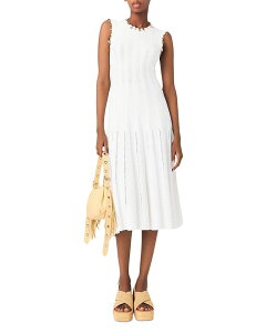 �}�[�W�� ���f�B�[�X �g�b�v�X �����s�[�X �~�f�B �j�b�g Maje Rishell Gold Jewelry Knit Midi Dress White �z���C�g