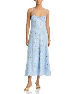 �A�N�A ���f�B�[�X �g�b�v�X �����s�[�X �M���K���`�F�b�N �}�L�V �M���K�� AQUA Ginghamaxi Dress - Exclusive Blue �u���[