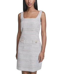 �J�[�� ���K�[�t�F���h ���f�B�[�X �g�b�v�X �����s�[�X �g�[�� �c�C�[�h KARLAGERFELD PARIS Multicolor Metallic Tweedressoft White Multi �z���C�g