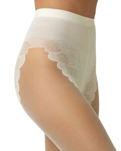 �q���[ ���f�B�[�X �g�b�v�X �V���c �V�A�[ ���[�X HUE French Lace Control Top Sheer Tights Ivory �A�C�{���[