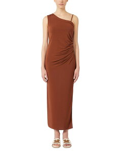 �}�b�N�X�}�[�� ���f�B�[�X �g�b�v�X �����s�[�X Max Mara Bchfiabe Chocolate One Shoulder Dress Chocolate �`���R���[�g